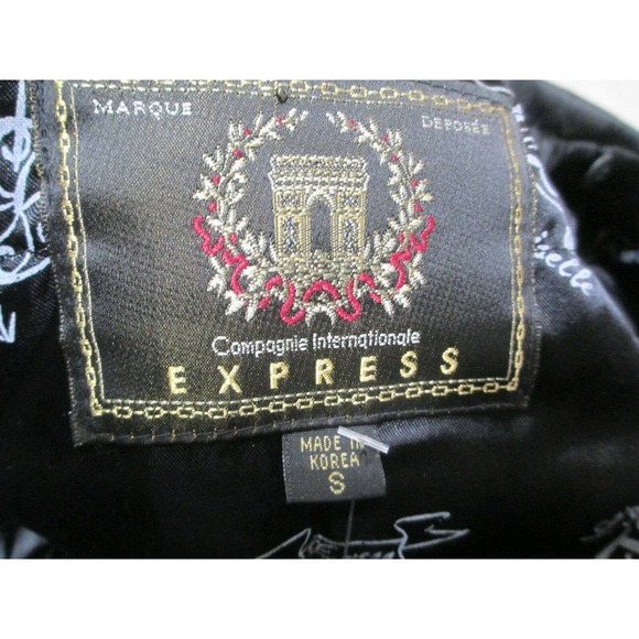 NWT $90 EXPRESS Womens Jacket Black Nylon MOTO Cropped Zip Size S - Picture 4 of 11